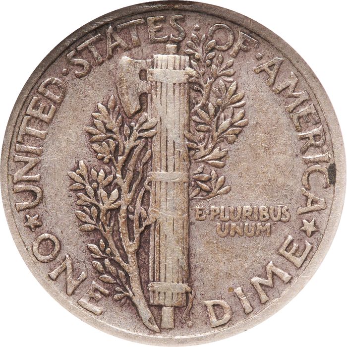 1942/1 Mercury Dime (10c) Reverse Image