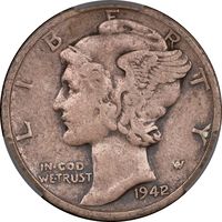 1942/1 Mercury Dime (10c) Obverse Image