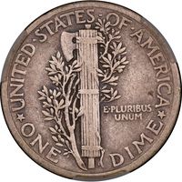 1942/1 Mercury Dime (10c) Reverse Image