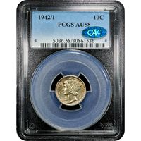 1942/1 Mercury Dime (10c) Obverse Slab Image