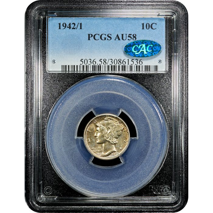 1942/1 Mercury Dime (10c) Obverse Slab Image