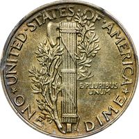 1942/1 Mercury Dime (10c) Reverse Image