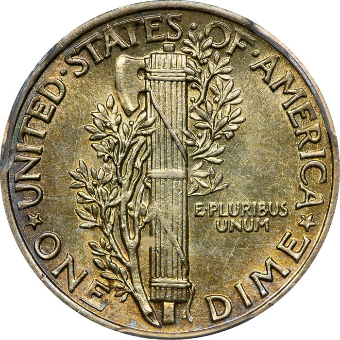 1942/1 Mercury Dime (10c) Reverse Image