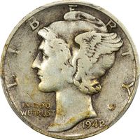 1942/1 Mercury Dime (10c) Obverse Image
