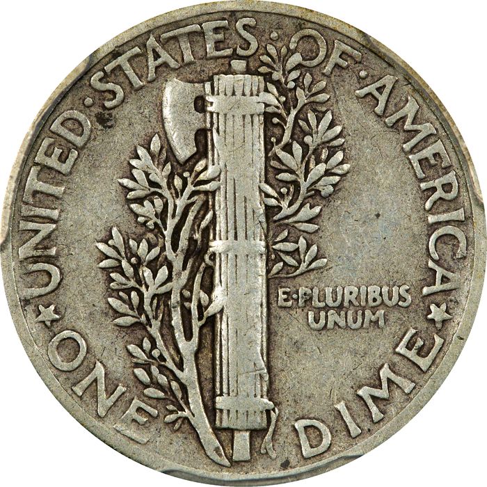 1942/1 Mercury Dime (10c) Reverse Image