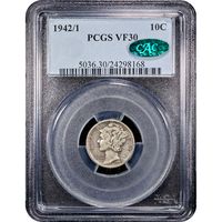 1942/1 Mercury Dime (10c) Obverse Image
