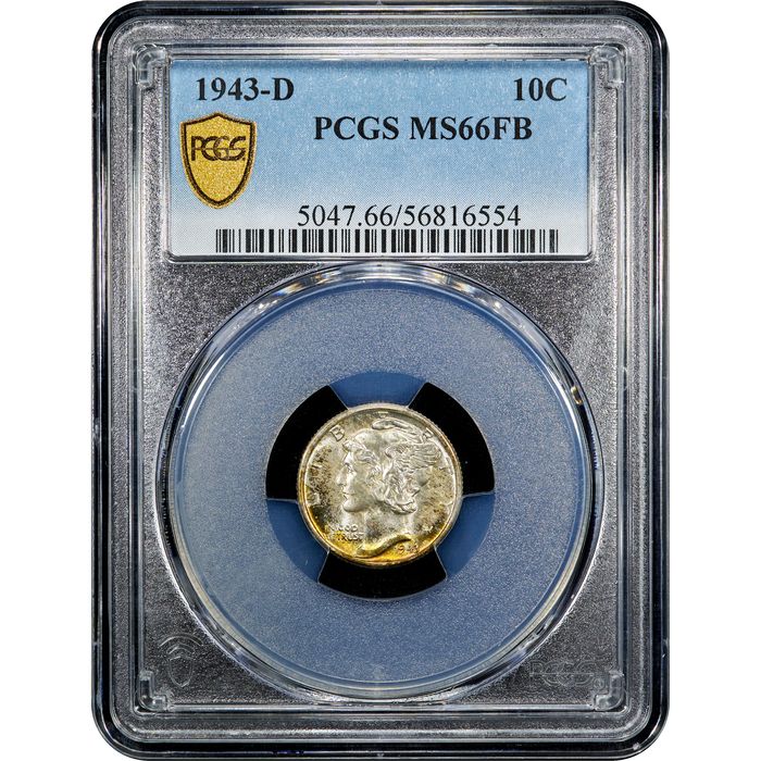 1943-D Mercury Dime (10c) Obverse Slab Image