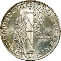 1943-D Mercury Dime (10c) Reverse Image