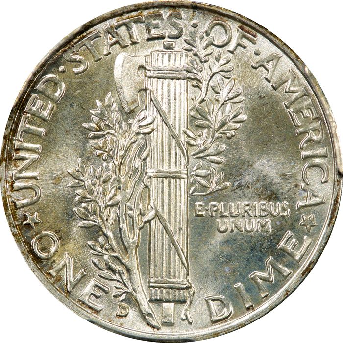 1943-D Mercury Dime (10c) Reverse Image