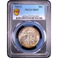 1943-S Walking Liberty Half Dollar (50c) Obverse Slab Image