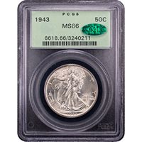 1943 Walking Liberty Half Dollar (50c) Obverse Slab Image