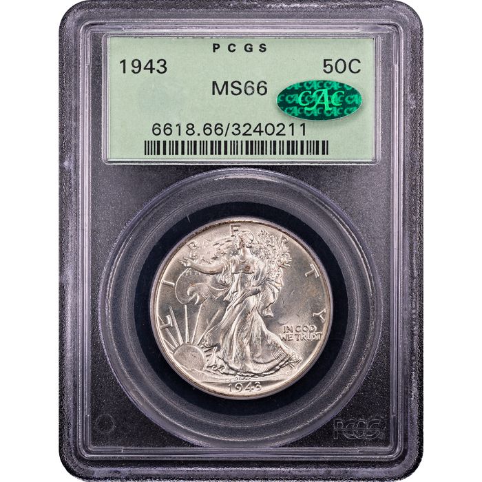 1943 Walking Liberty Half Dollar (50c) Obverse Slab Image