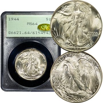 1944 Walking Liberty Half Dollar (50c) Rattler Composite Image