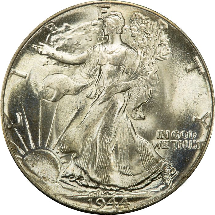 1944 Walking Liberty Half Dollar (50c) Rattler Photo 3