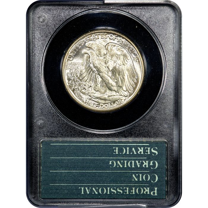1944 Walking Liberty Half Dollar (50c) Rattler Reverse Image