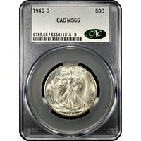1945-D Walking Liberty Half Dollar (50c) Obverse Slab Image