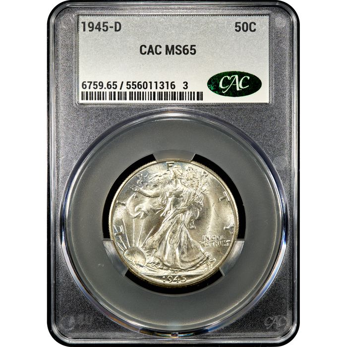 1945-D Walking Liberty Half Dollar (50c) Obverse Slab Image