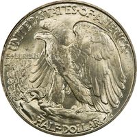 1945-D Walking Liberty Half Dollar (50c) Reverse Image