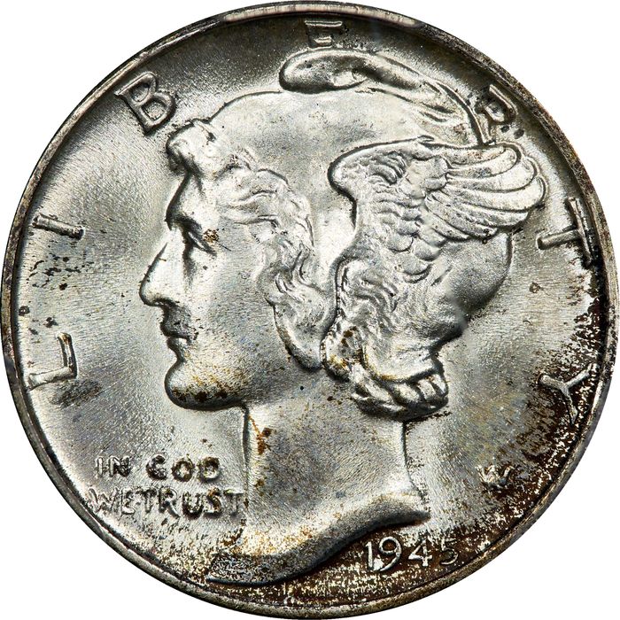 1945 Mercury Dime (10c) Obverse Image