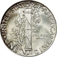 1945 Mercury Dime (10c) Reverse Image