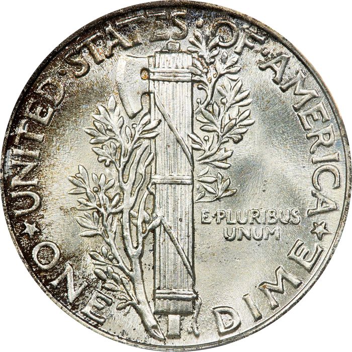 1945 Mercury Dime (10c) Reverse Image