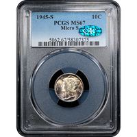 1945-S Mercury Dime (10c) Micro S Obverse Slab Image