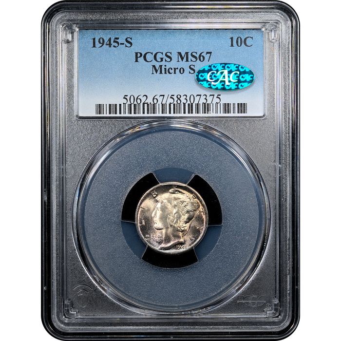1945-S Mercury Dime (10c) Micro S Obverse Slab Image