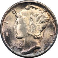 1945-S Mercury Dime (10c) Micro S Obverse Image