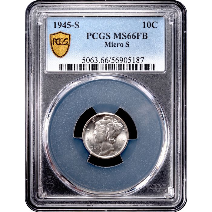 1945-S Micro S Mercury Dime (10c) Obverse Slab Image
