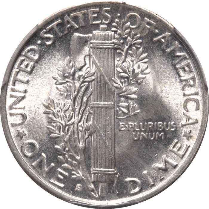 1945-S Micro S Mercury Dime (10c) Reverse Image