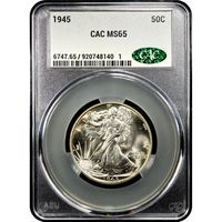 1945 Walking Liberty Half Dollar (50c) Obverse Slab Image