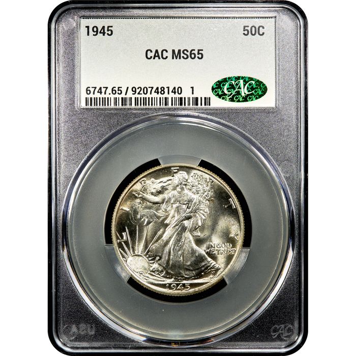 1945 Walking Liberty Half Dollar (50c) Obverse Slab Image