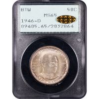 1946-D Booker T Washington (BTW) Commem Half Rattler Obverse Slab Image