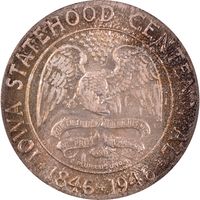 1946 Iowa Commemorative Half Dollar (50c) Photo 3