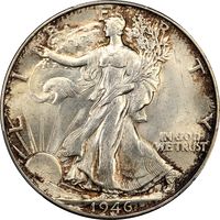 1946 Walking Liberty Half Dollar (50c) Doubled Die Reverse Obverse Image