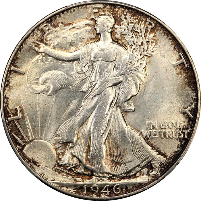 1946 Walking Liberty Half Dollar (50c) Doubled Die Reverse Obverse Image