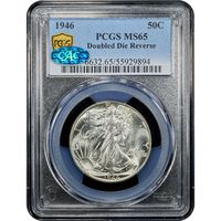 1946 Walking Liberty Half Dollar (50c) Doubled Die Reverse Obverse Slab Image