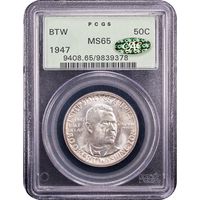 1947 Booker T Washington Commemorative Half (50c) OGH Obverse Slab Image