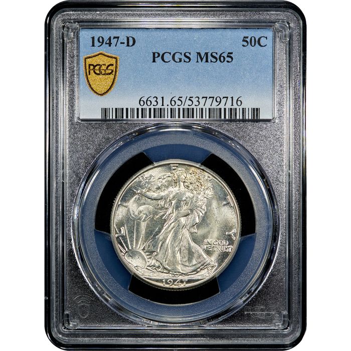 1947-D Walking Liberty Half Dollar (50c) Obverse Slab Image
