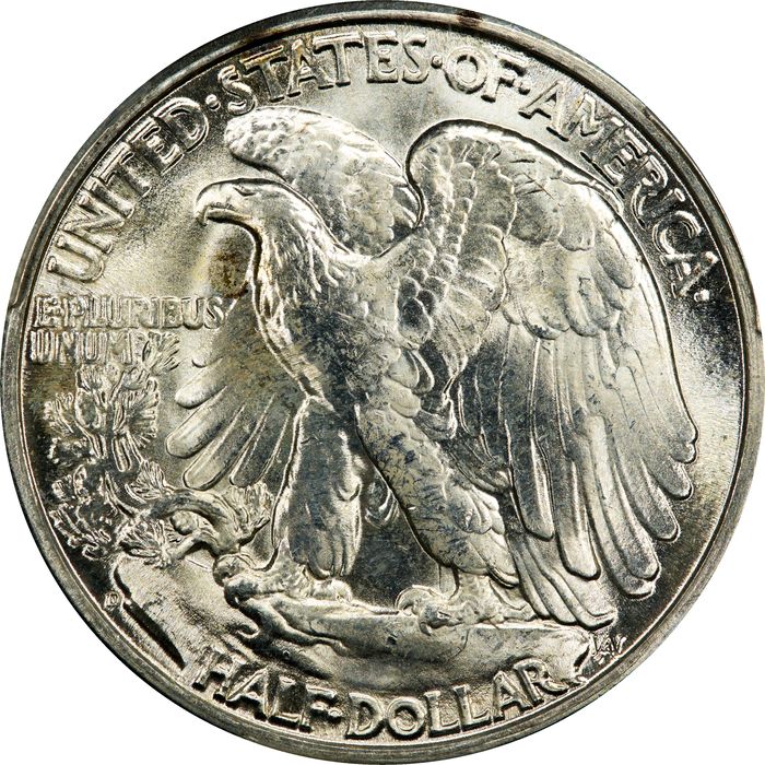1947-D Walking Liberty Half Dollar (50c) Reverse Image