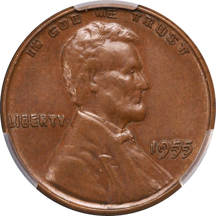 1955 Doubled Die Lincoln Cent (1c) Obverse Image