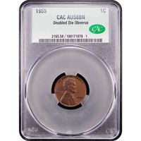 1955 Doubled Die Lincoln Cent (1c) Obverse Slab Image