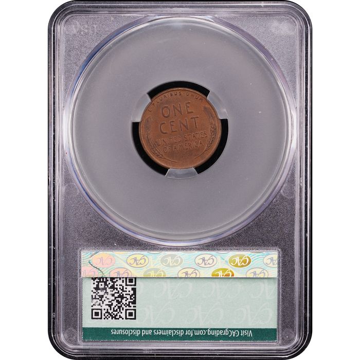 1955 Doubled Die Lincoln Cent (1c) Reverse Slab Image
