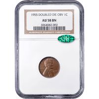 1955 Doubled Die Lincoln Cent (1c) Obverse Slab Image