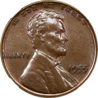 1955 Doubled Die Lincoln Cent (1c) Obverse Image