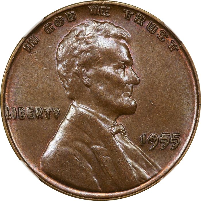 1955 Doubled Die Lincoln Cent (1c) Obverse Image