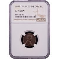 1955 Doubled Die Lincoln Cent (1c) Obverse Slab Image
