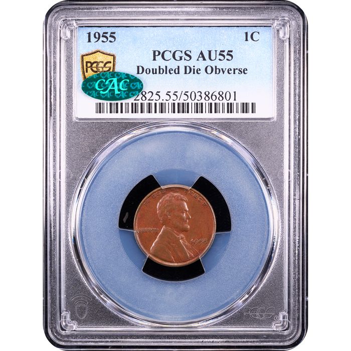 1955 Doubled Die Lincoln Cent (1c) Obverse Slab Image