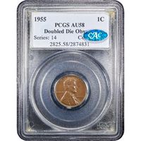 1955 Doubled Die Lincoln Cent (1c) Obverse Slab Image