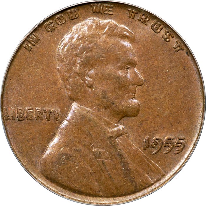 1955 Doubled Die Lincoln Cent (1c) Obverse Image